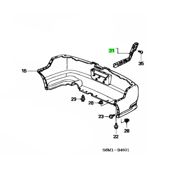 Honda OEM - Honda Integra DC5 05-06 Left Rear Bumper Side Spacer