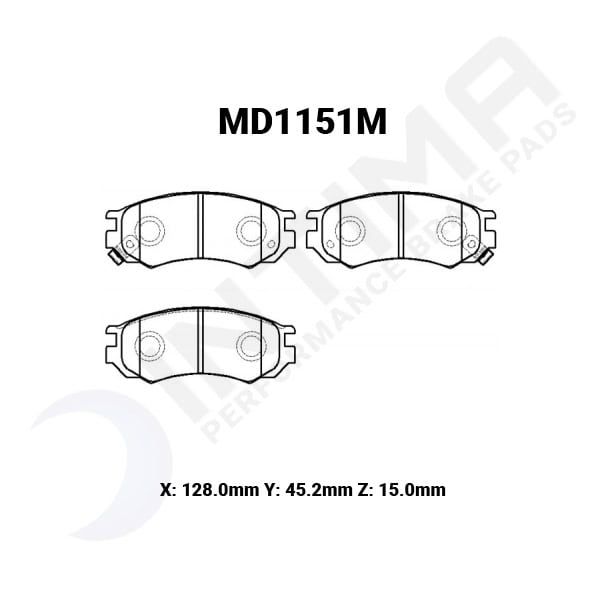 Intima RR Front Brake Pads - Nissan Pulsar GTiR RNN14, Pulsar N15 SSS - Image 2