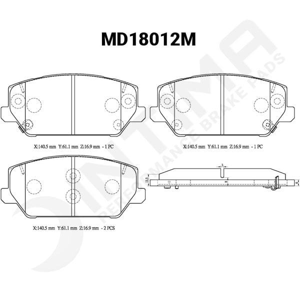 Intima RR Front Brake Pads - i30N/KonaN/VelosterN - Image 2