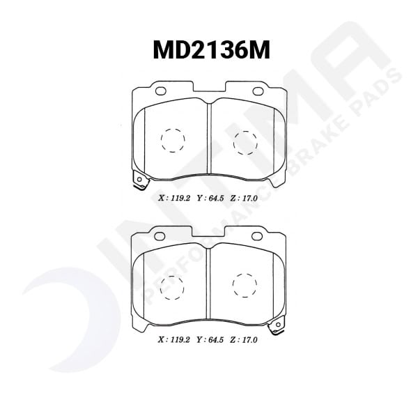 Intima RR Front Brake Pads - JZA80 Supra 4 pot - Image 2