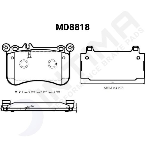 Intima RR Front Brake Pads - A45/CLA45/GLA45 AMG W176 - Image 2