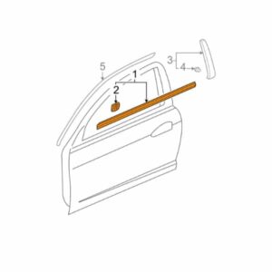 Honda OEM - DC5 Upper Door Window Trim (Right)