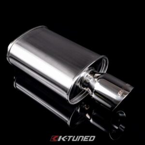K-Tuned - Universal Muffler - Polished / Short (Offset Inlet / Center Outlet) 19" Long