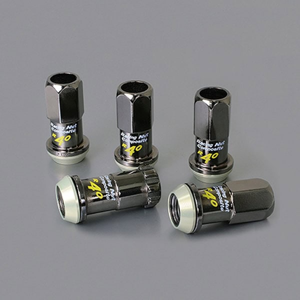 Kyo-Ei Racing Composite R40 Lock Nut Set In Glorious Black M12x1.5