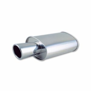 Vibrant Performance - STREETPOWER Oval Muffler w/ 4" Round Angle Cut Tip (2.5" inlet)